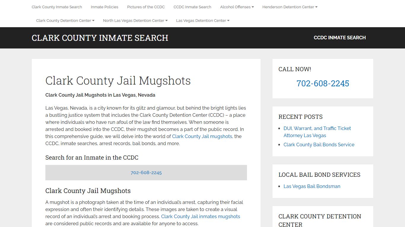 Clark County Jail Mugshots - Clark County Inmate Search