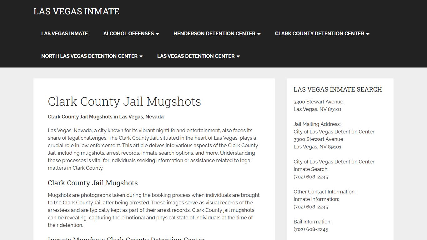 Clark County Jail Mugshots - Las Vegas Inmate
