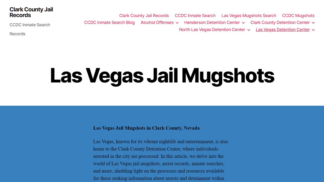 Las Vegas Jail Mugshots - Clark County Jail Records